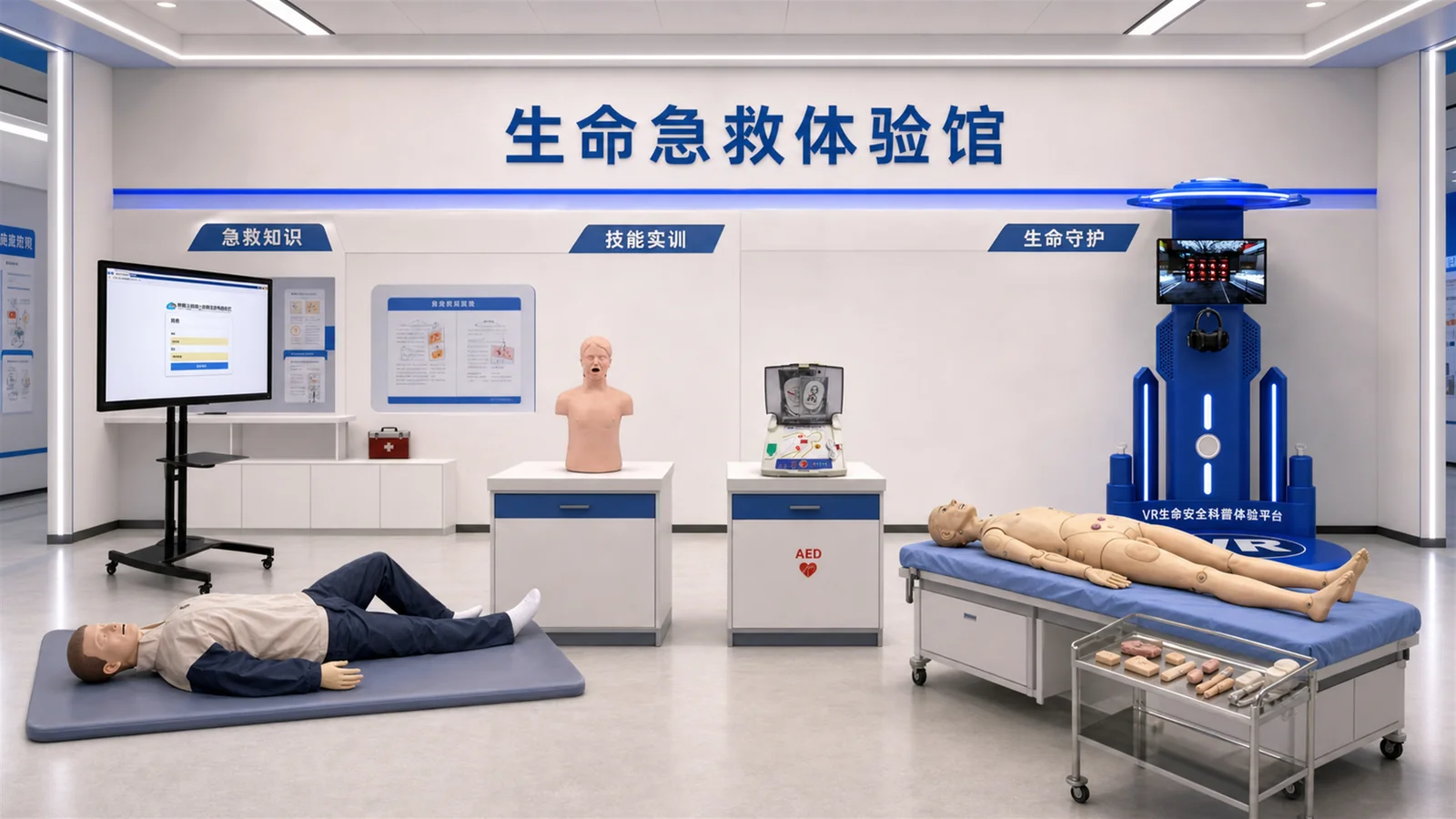生命急救体验馆整体解决方案展示图